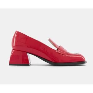 Nodaleto Bulla Cara Red Corvette Patent Leather Loafers 38.5 / 8.5 Chunky Heel